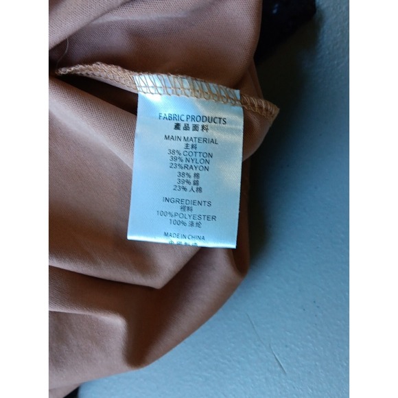 BOHO Maxi Dress Womens Large Black Lace over Beige‎ Bell Sleeve Coastal Romantic - Picture 11 of 11